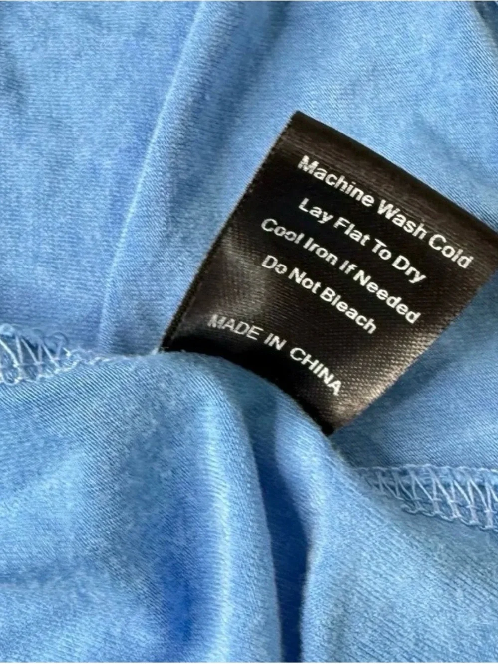 NWT POL Blue Lace Trim Babydoll Tunic Mini Dress Boho Top - Picture 6 of 7